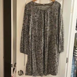 Leopard-Print long sleeve dress